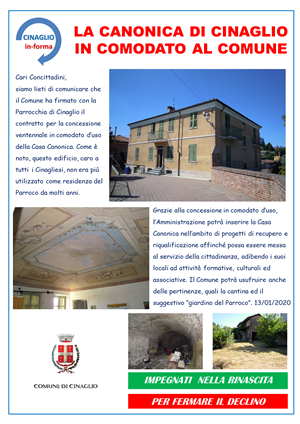CINAGLIO IN-FORMA-2020-01-13-LA CANONICA IN COMODATO D'USO